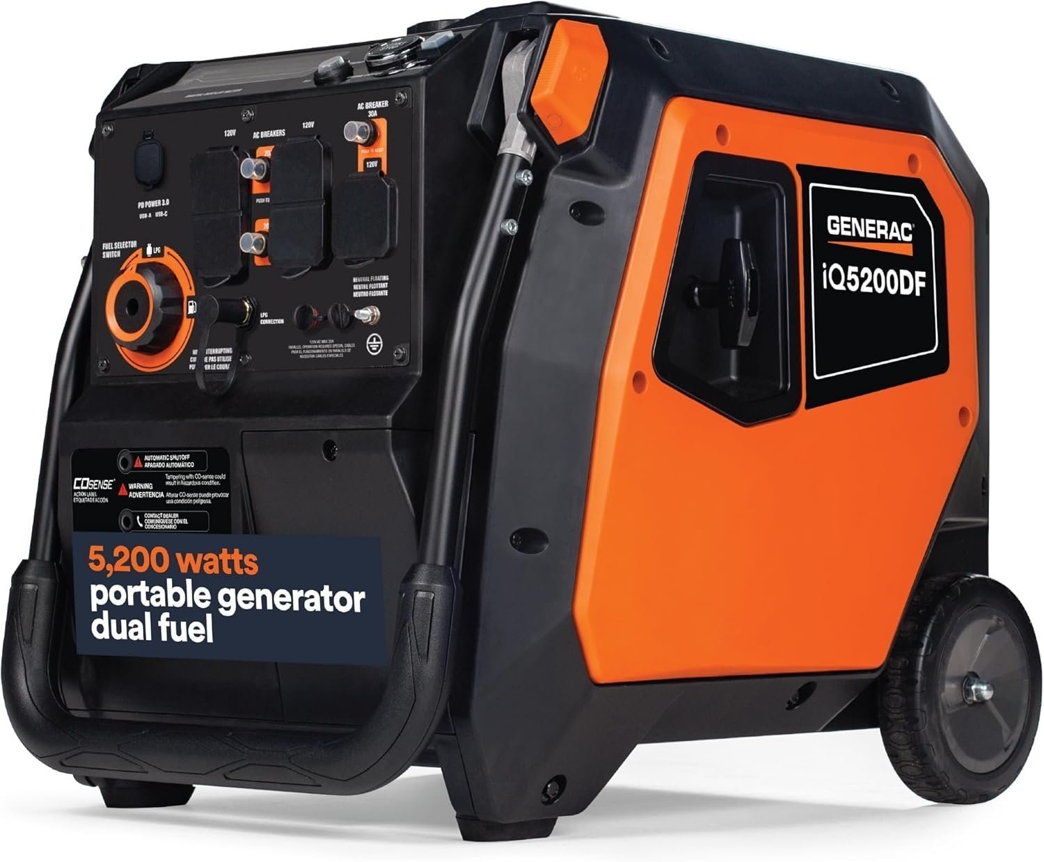 398 Generac iQ5200 5200W Dual Fuel Portable Inverter Generator - Image 1
