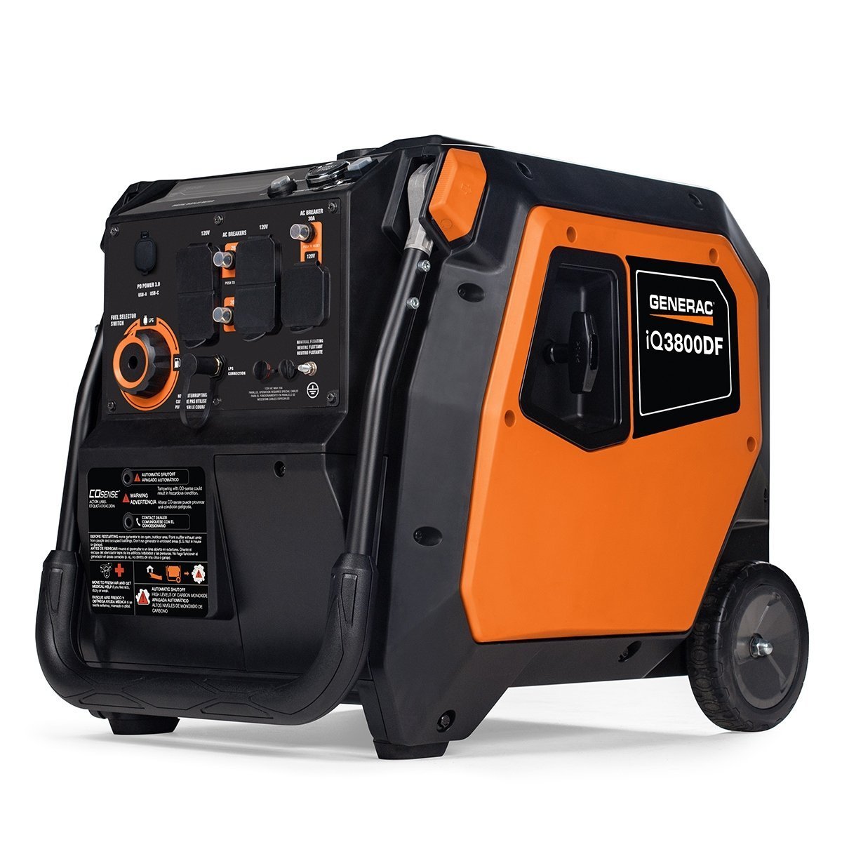 480 Generac iQ3800 3.800-Watt Dual Fuel Portable Inverter Generator - Image 1