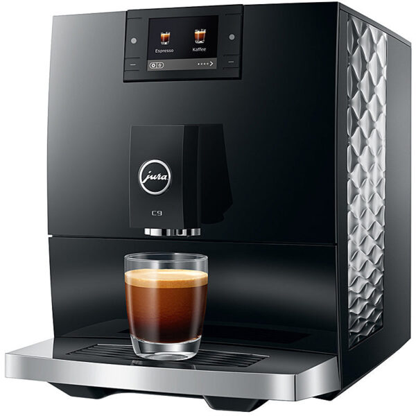 JURA C9 Kaffeevollautomat Piano Black EA Mit Professionellem Aroma-Mahlwerk Und Vollständige Brüh-Einheit