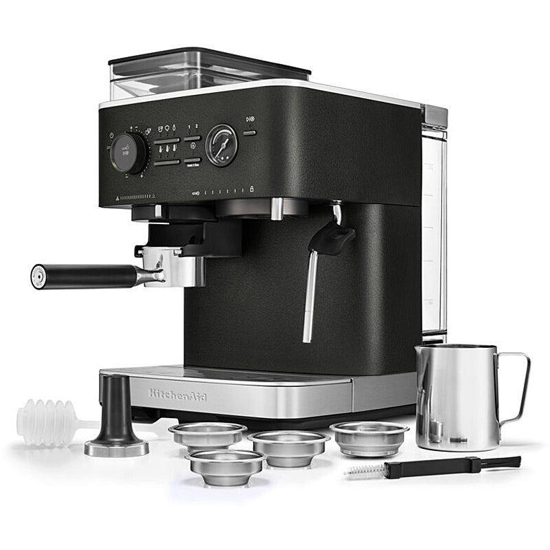 Kitchenaid 5KES6551EBK Halbautomatische Espressomaschine mit Mühle ARTISAN Farbe: Gusseisen Schwarz – Bild 4