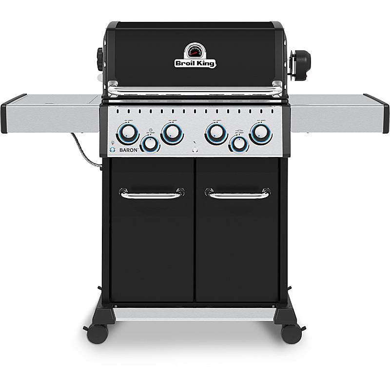 Broil King Baron 490 Black Gasgrill 4 Brenner 11,4 kW mit Drehspieß & Gussrosten – Bild 16