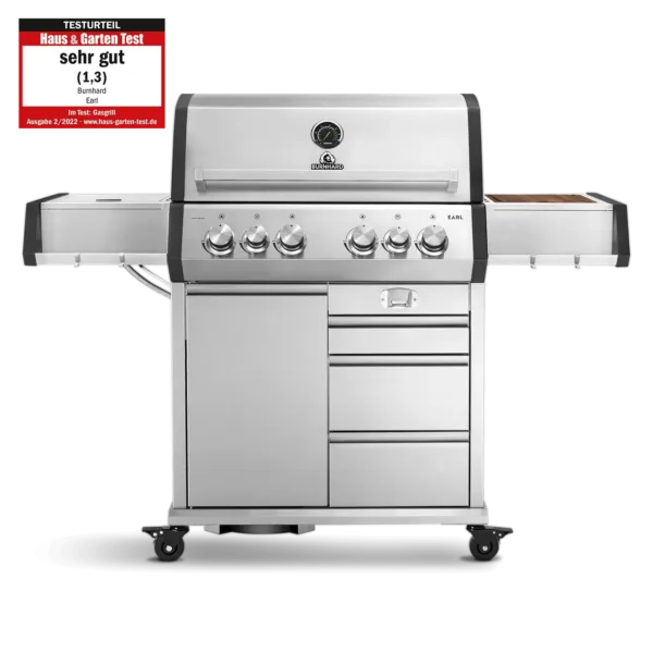 Burnhard Big Earl Gasgrill 4 Brenner 23 kW Infrarotbrenner 900°C | 79×43 cm