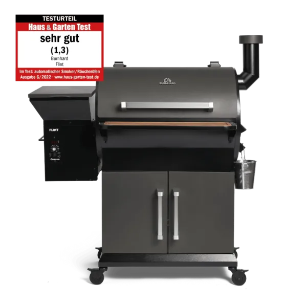 Burnhard FLINT Pelletsmoker – 70–230 °C, 9 kg Pelletkammer, 2 Garebenen