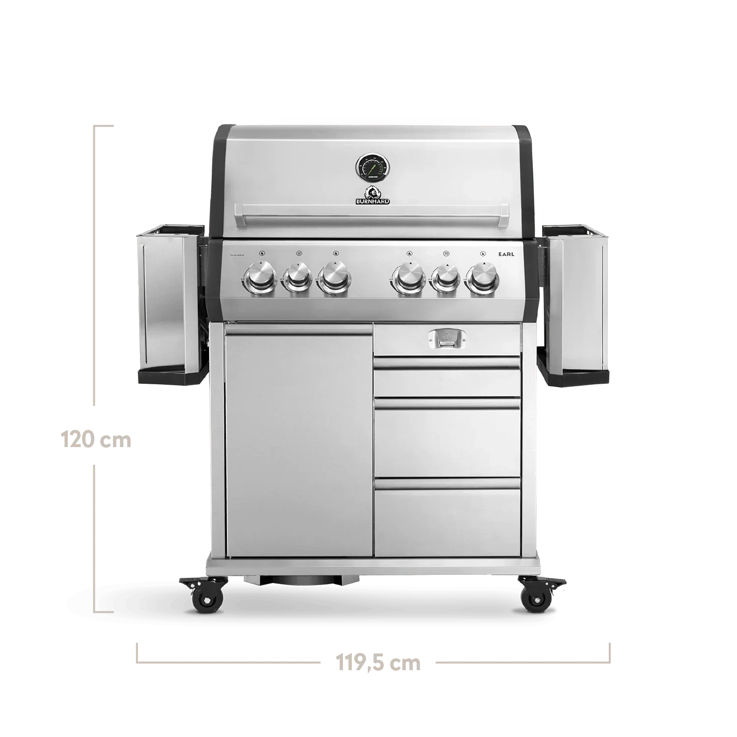 Burnhard Big Earl Gasgrill 4 Brenner 23 kW | Infrarotbrenner 900°C | 79×43 cm Grillfläche – Bild 10