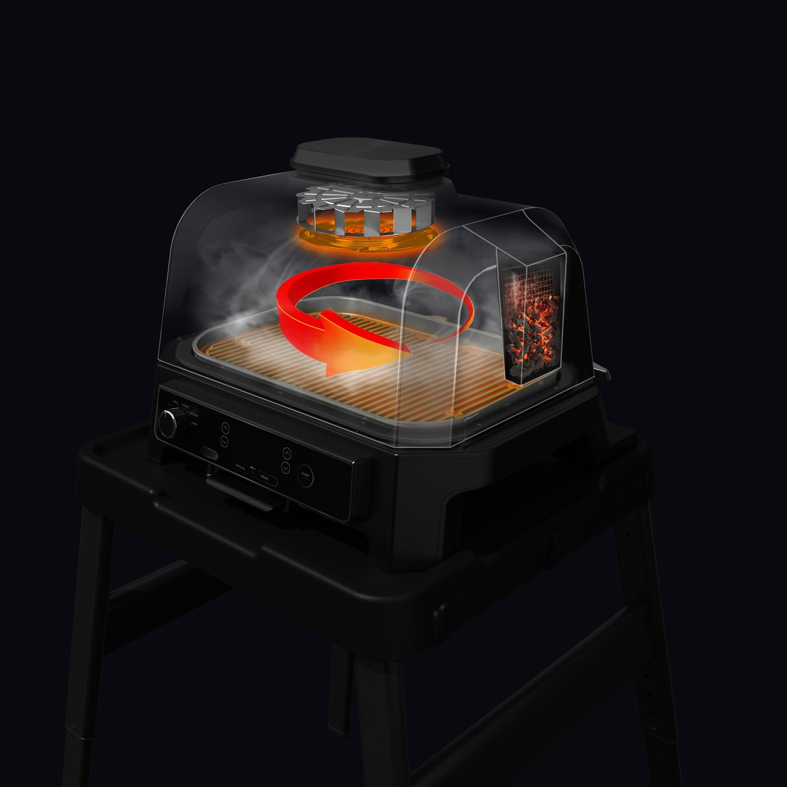 Ninja Woodfire Pro XL OG850EU Elektrischer Outdoor Grill & Smoker 45×31 cm Bundle – Bild 6