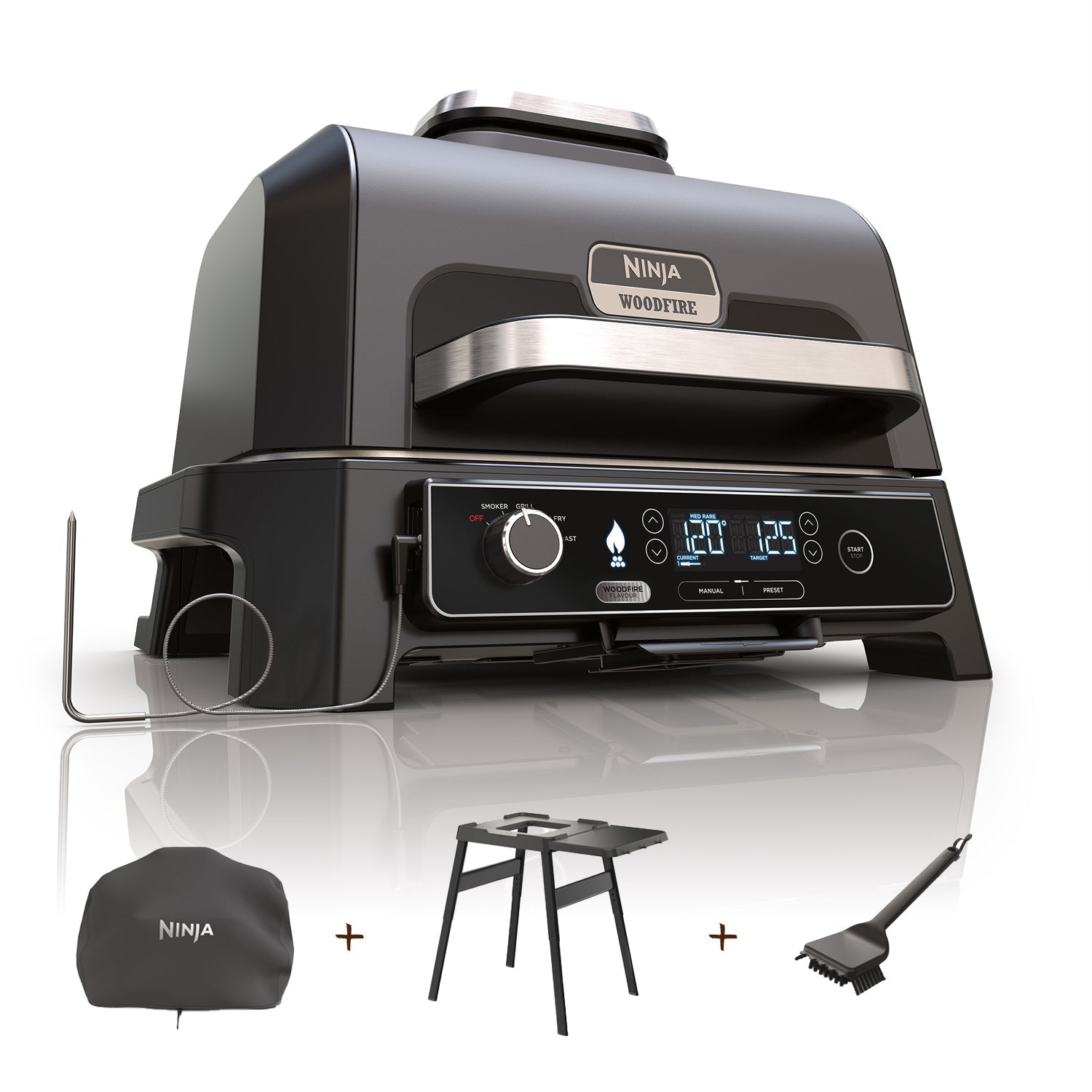 Ninja Woodfire Pro XL OG850EU Elektrischer Outdoor Grill & Smoker 45×31 cm Bundle – Bild 13