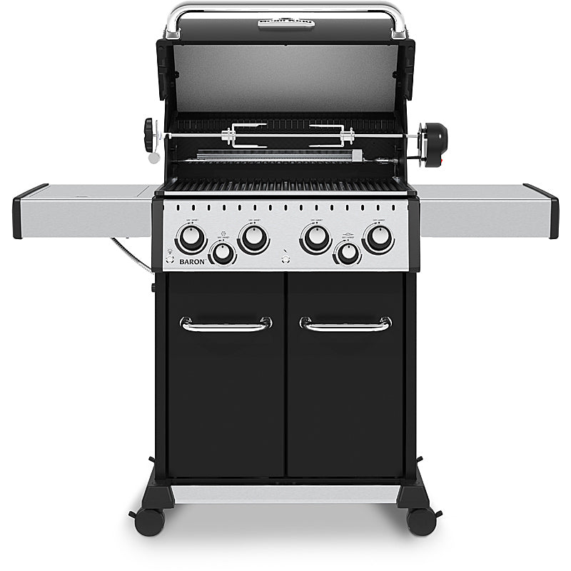 Broil King Baron 490 Black Gasgrill 4 Brenner 11,4 kW mit Drehspieß & Gussrosten – Bild 17