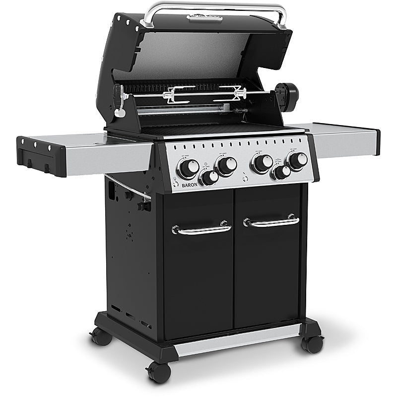 Broil King Baron 490 Black Gasgrill 4 Brenner 11,4 kW Drehspieß Gussroste – Bild 3